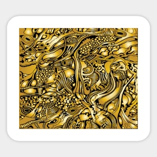 Gold and black Sticker